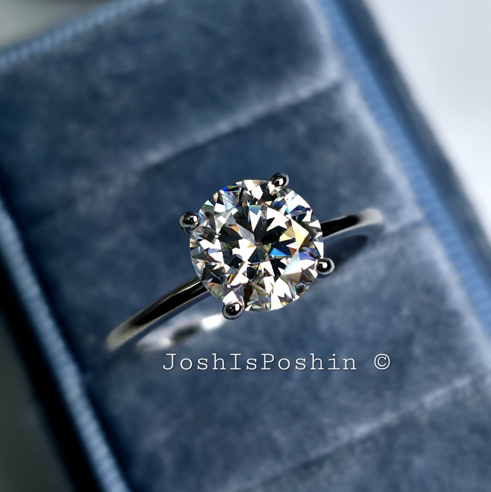 2CTW Moissanite solitaire engagement ring in sterling silver